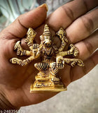 Brass, golden-toned Varahi Amman statue, 6cm height God idol from India