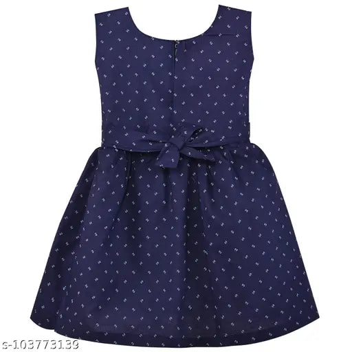 A navy blue cotton frock dress with silver accents