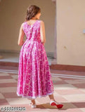 Cotton sleeveless printed Urbane Latest Women's kurta for parties and weddings - Indian gown style