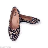 Pink camouflage print synthetic bellies ballerinas by Fiia - Women's fashion slip-on shoes
