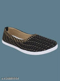 Canvas comfortable slip-on sneakers for women and girls, latest collection with western and ethnic fusion, Myra footwear on display