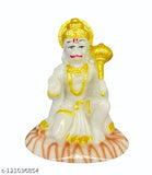 White poly resin Hanuman idol for car dashboard, office, or home decoration, 0.5 cm x 0.5 cm x 0.5 cm, VIDHAYA ARTS brand