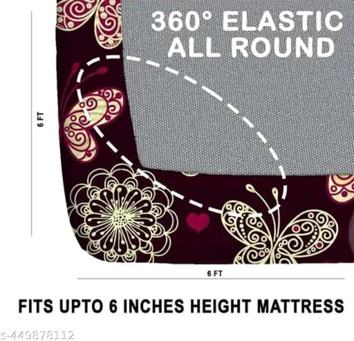 White cotton floral fitted double bedsheet, superfine quality elastic, 2 pillow covers included, ideal for adults in summer. Made in India