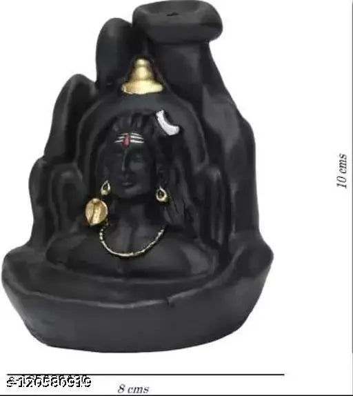 Polyresin Adiyogi Shiva Smoke Fountain with Backflow Incense Cones - Indian home decor or gift item for Pooja, office decor