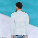 Blue Wild West Mens Polo Neck T-Shirt, printed all over cotton blend full sleeve
