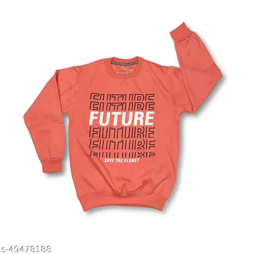 FLYIND VOGUE OUTFIT Kids Pullovers Round Neck Peach Sweatshirts & Hoodies