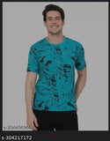 Trendy cotton-blend T-shirt with excellent design, short sleeves, printed net pattern. M (40in chest, 28.5in length), L (42in chest, 29in length), XL (44in chest, 30in length). Made in India