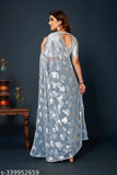Reddish lace saree, unstitched blouse piece, women's wear