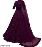 Taffeta silk lehenga and dupatta set, embroidered with free size (waist 44in, length 42in), ideal for Indian partywear or bridal events