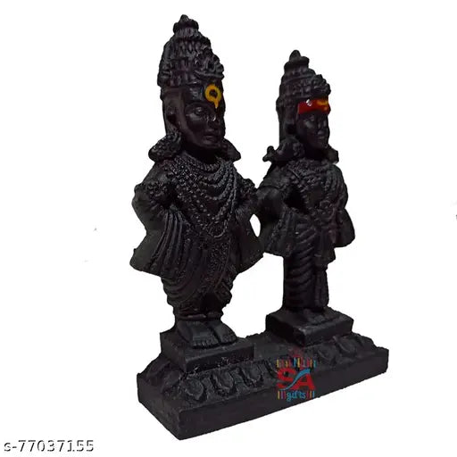 Black small resin Sai Amrut Vitthal Rukmini idol statue, ideal for home temple and gifting, made by Sai Ganesh Arts