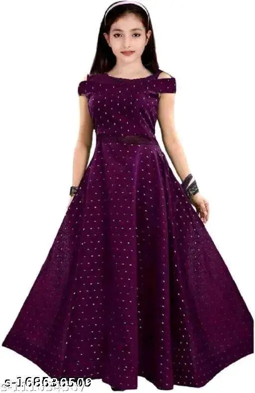 Princess classy girls ethnic gown polycotton, sleeveless woven design net, first choice for 6-15 years old girls, India origin