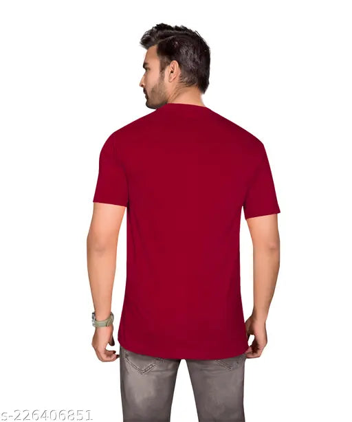Maroon 100% cotton PEPP N HAGG men's half sleeve t-shirt, high density, trendy, stylish, perfect for everyday wear with jeans or trousers