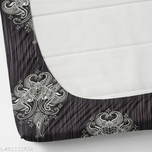 Ultra soft cotton elastic king size bedsheet with two pillow covers (72x78 inches, fits upto 8 inches mattress) - perfect for summer, ideal for adult use. Botanical pattern, superfine quality