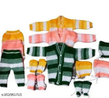 Striped wool Guruji Bless Tredars for infants, 0-6 months, Indian handcraft