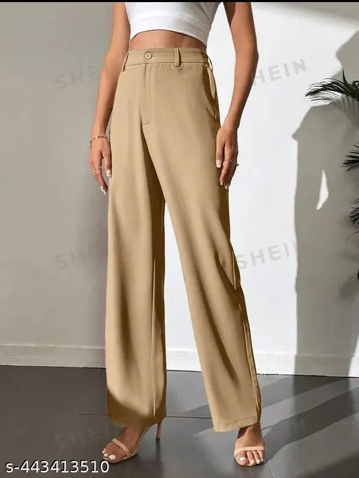 Beige trousers with a crop top