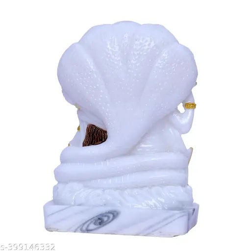 Marble finish Laxmi Vishnu statue, 6cm x 14cm x 9cm God Idol from India