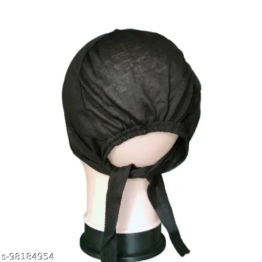 Black cotton hijab cap with underscarf headwrap