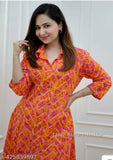 Ethnic Villaa Women's Coord Set/ Kurta Palazzo Set, printed cotton blend, three-quarter sleeves, Indian ethnic wear for girls