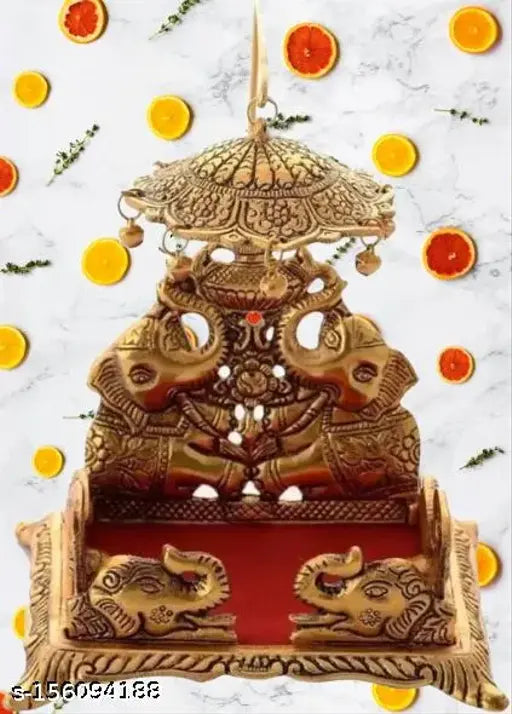 Metal Laddu Gopal Singhasan, Indian home decor temple for gifts