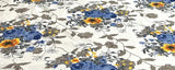 Blue and White Floral Polycotton Flat Sheet Set (90 x 100 inch, 2 pillow covers 20x12 inch each) - Finesse Decor 250 TC, ideal for Double Queen size bed