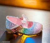 Acrylic shiny belly partywear, embellished net dress with TPR sole, velcro fastening for girl's event wear