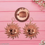 Copper metal turtle sun wall decor plate (Vastu Feng Shui home and office decor)