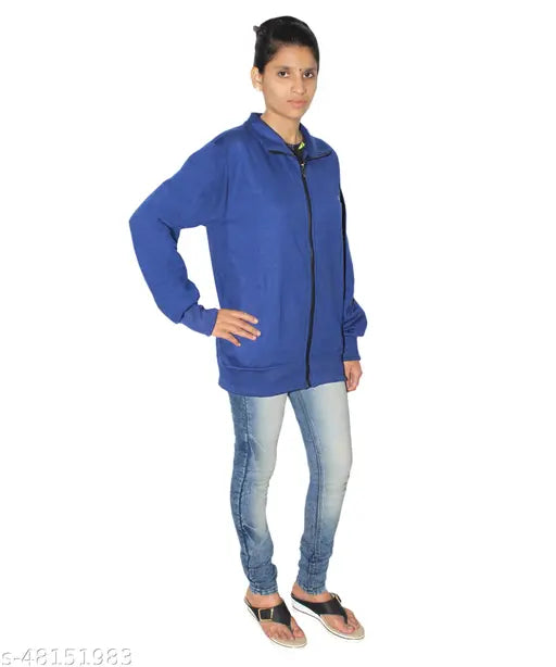 Soft fleece Pretty Fashionista women's sweatshirt, warm & gentle, ideal for light winters or summer skin protection, L size (bust 40in, length 25in), India origin