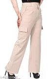 Cotton blend bell bottom pants for girls, self-design net pattern, 4 pockets, available in sizes 30 and 32
