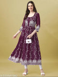 Purple Georgette Chikankari embroidered anarkali kurti with matching dupatta