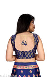 Chanderi silk Banarasi lehenga collection, semi-stitched zari woven lehenga and blouse with dupatta, fits up to 42 inches