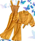 Stylish crepe jumpsuit, solid net pattern, long sleeves, high-quality material from India