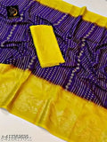 Purple bembre saree with full foil border and black blouse