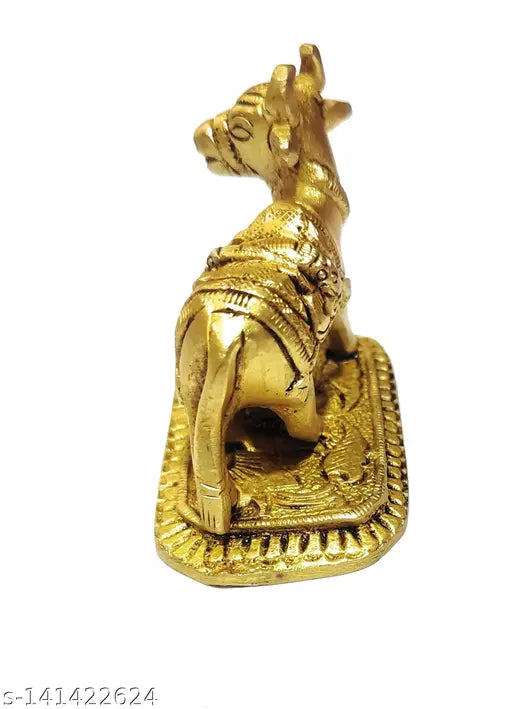 Brass Cow & Calf figurine, 160g, 7cmL x 5.5cmH x 4cmW, Indian temple decor