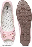Pink synthetic bellies, stylish ballerina flats for women's beachwear - India