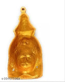 Metal yellow Lakshmi Amman face, decorative showpiece for Varalakshmi Pooja (7 inch, multicolor), Indian god idol