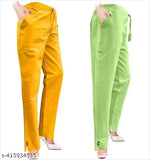 Yellow polyester trousers
