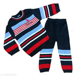Warm fleece sweatshirt & pyjama pant set for boys, soft daffodil yarn, winter wear, Indian origin