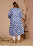 Pacify Plus Size Printed Cotton Kurta, stylish 46-inch length, best for women's casual wear