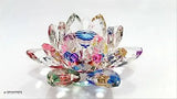 Crystal Revolving Lotus (8x8x5) for peace, prosperity & wealth, enhances beauty and calmness in homes