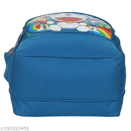 Waterproof TORMEC Barbie & Doraemon school bag for LKG/UKG/1st std, made of polyester net. Dimensions: 22cm x 14cm x 38cm. Made in India