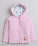 A pink winter jacket with a zip closure