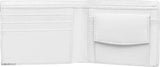 White faux leather Batua wallet, unique design for men's pockets, solid construction with 2 compartments