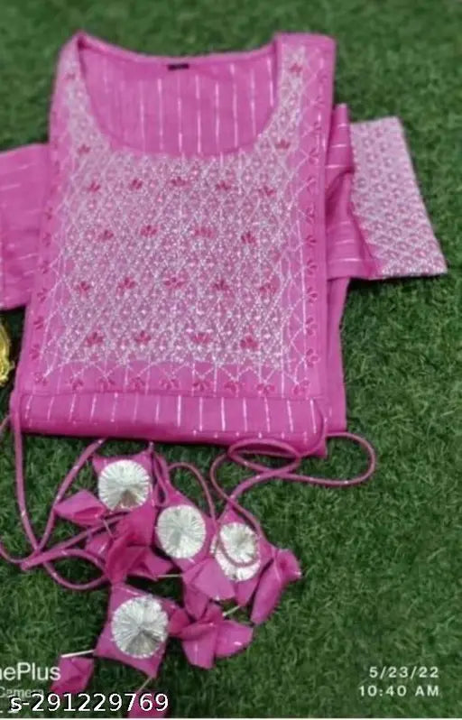 Pink lurex fabric, women's sleeveless blouse