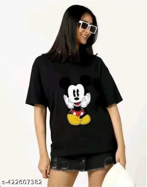 Women's cotton blend oversized printed t-shirt pack of 2, S-XL sizes for casual wear, India origin