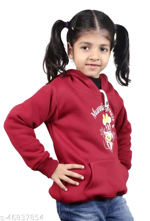 Wool sweatshirt with self-design pattern for girls aged 1-11 years, made in India