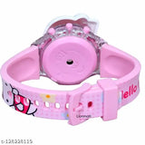 Pink digital kids watch with music function, face cover feature