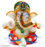 Marble Ganesha idol for home, office, or car. Intricately crafted, 2"x2"x2", perfect for meditation and spiritual awakening
