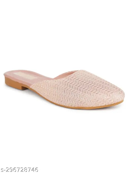 Stylish synthetic women's mules with embellishments, perfect for flat bellies - Indian design