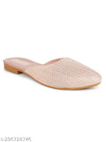 Stylish synthetic women's mules with embellishments, perfect for flat bellies - Indian design