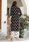 Rayon printed kurti & palazzo set, 3/4 sleeves, vibrant Indian design